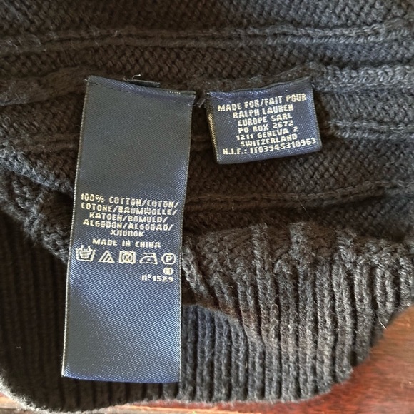 Ralph Lauren Sport Black Cable Knit Sweater Dress | Size L | 100% Cotton - Picture 4 of 6